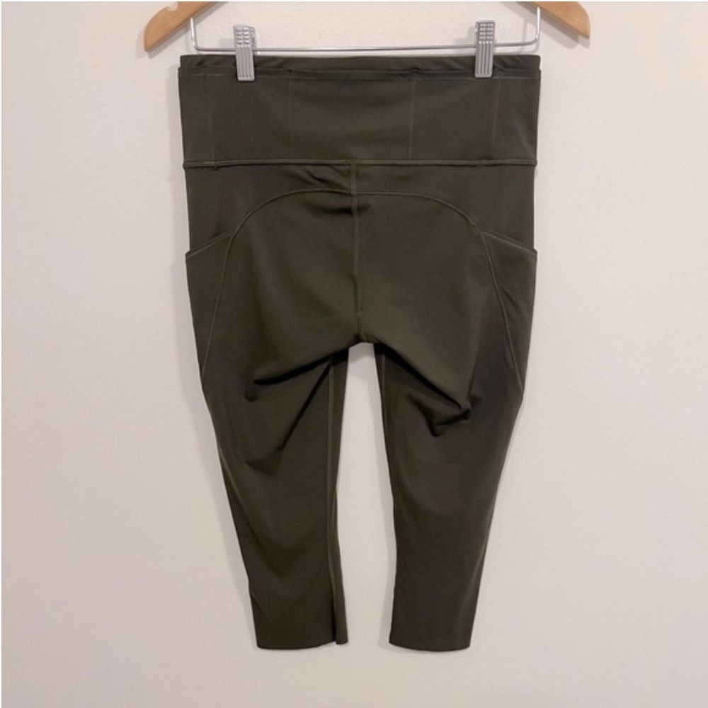 Lululemon Fast & Free Crop II *Nulux 19" Dark Olive 4 - Picture 14 of 16